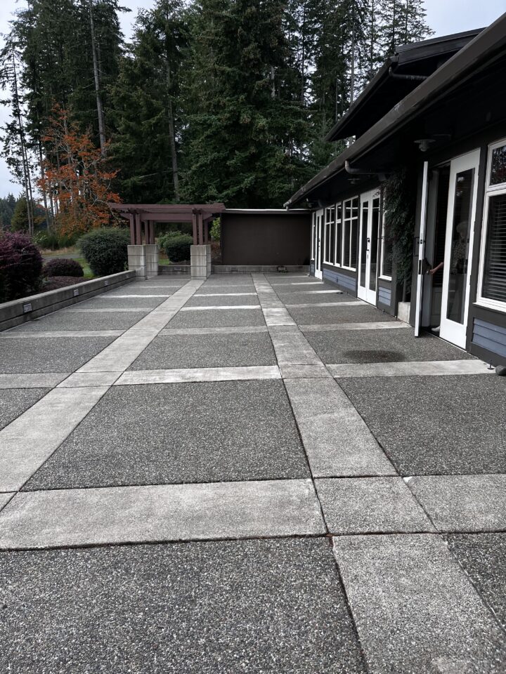 Patio adjacent to banquet room for outside vendors.